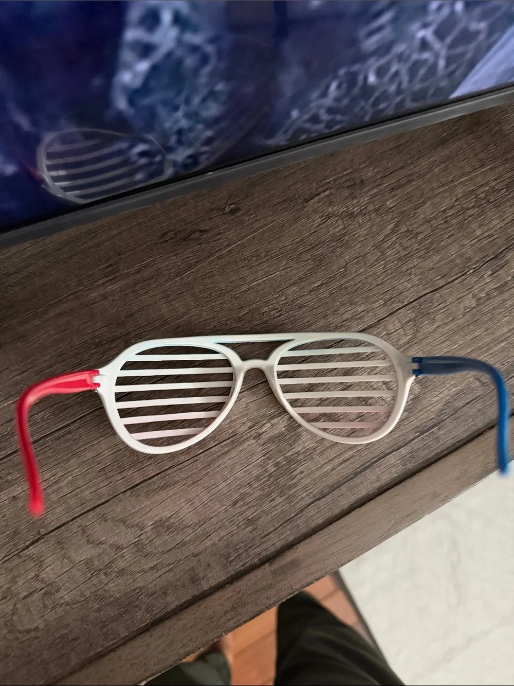 Patriotic Red White Blue Slotted Party Sunglasses